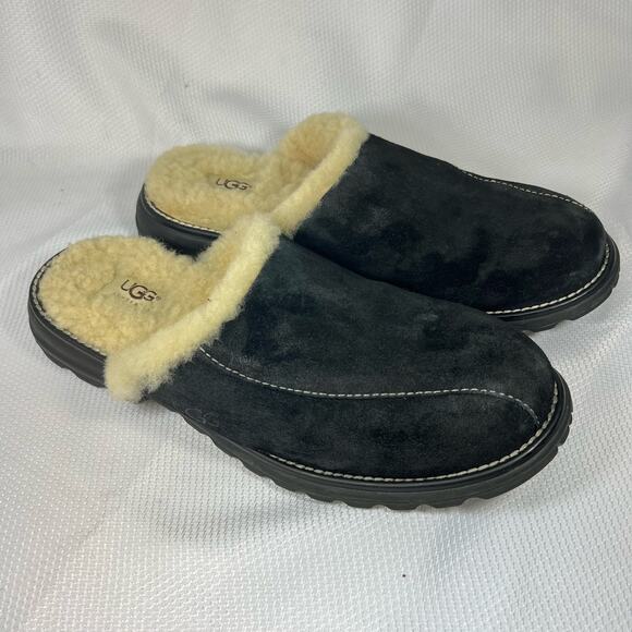 UGG Black and Cream Women's Slippers - Picture 1 of 11